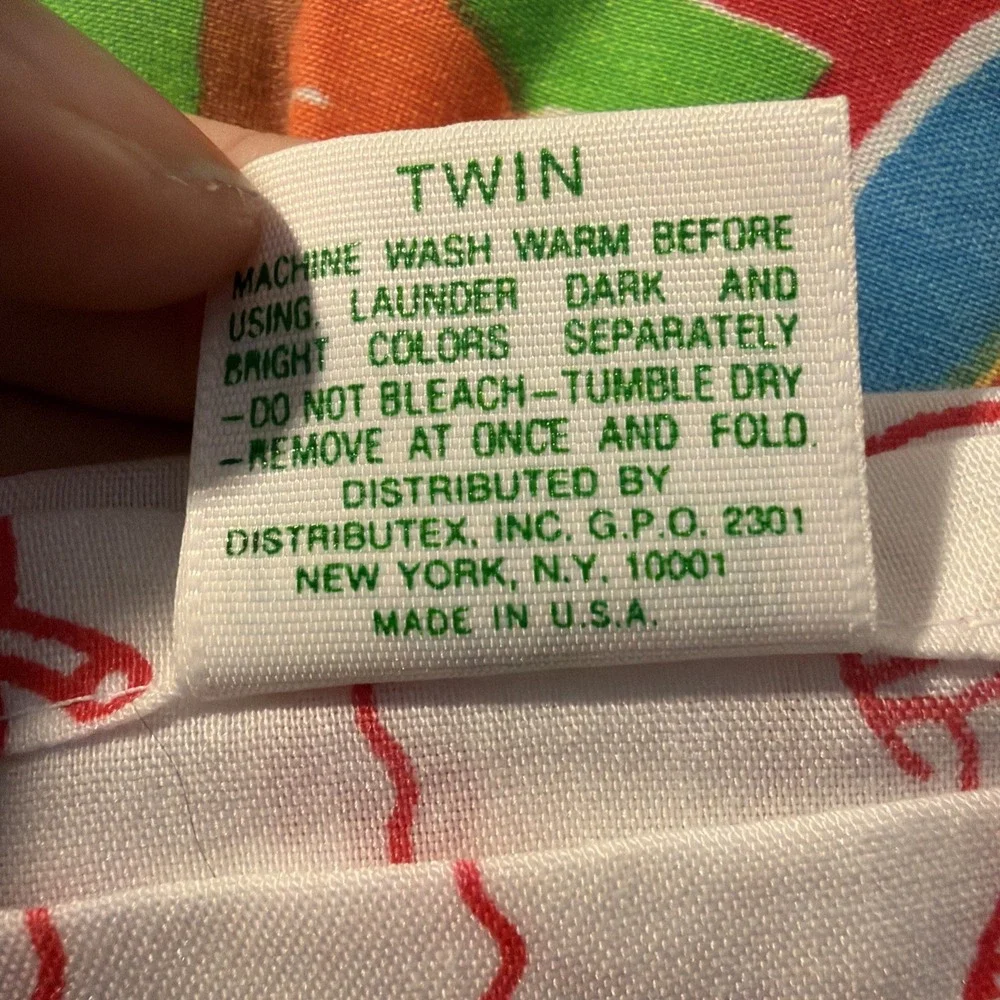 Vtg Sesame‎ Street Twin Flat Sheet School